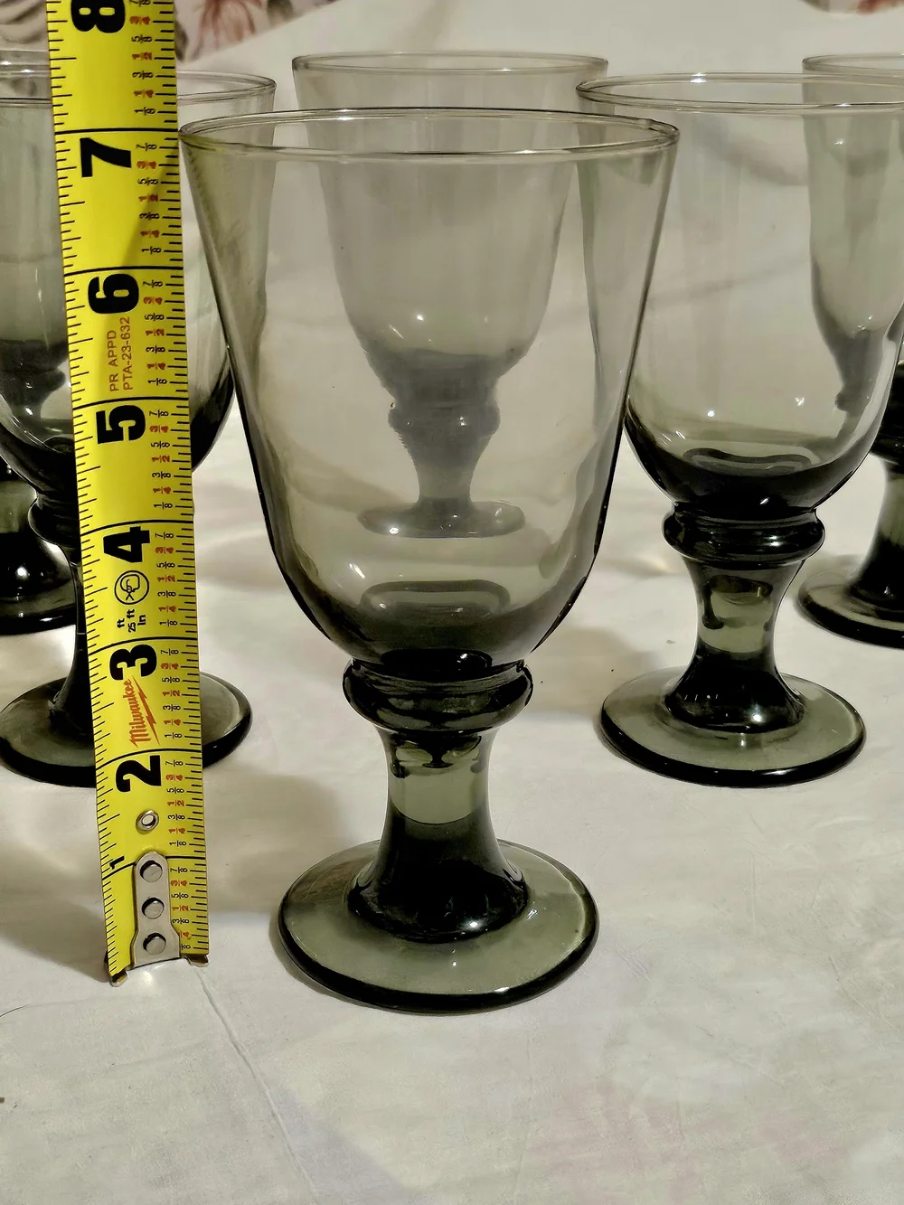 Smoked Black Glass Libbey Nova VTG Water Gobletts